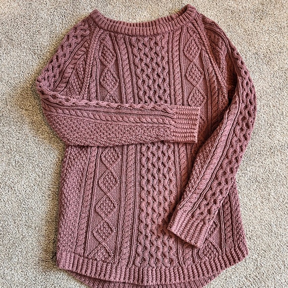 L.L. Bean Signature Cotton Fisherman Tunic Sweater - Vintage Plum - X-Small - Picture 1 of 6